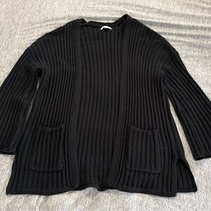American Eagle Outfitters Black Ribbed Cardigan